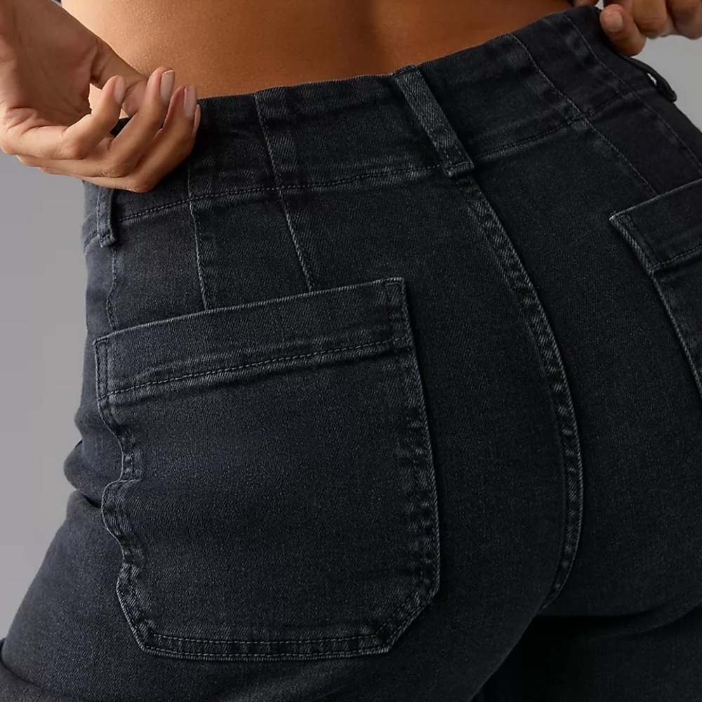 Anthropologie Pilcro The Skipper High Rise Cropped Vintage Black Denim Jeans - Picture 7 of 16